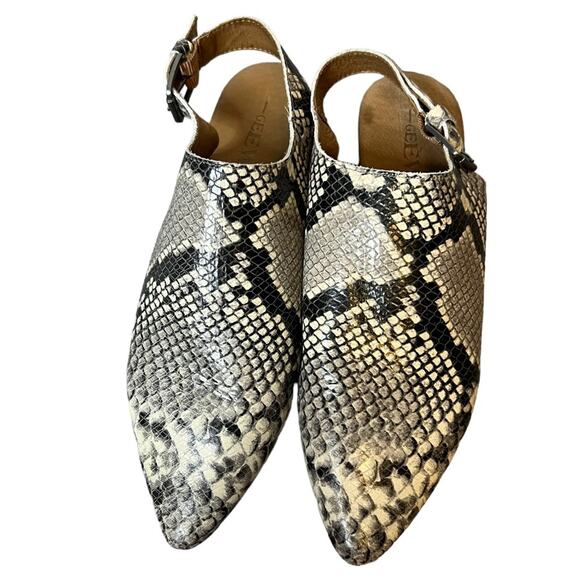 Gee Wawa for Anthropologie snakeskin Slingback flats sz 6 - Picture 5 of 7